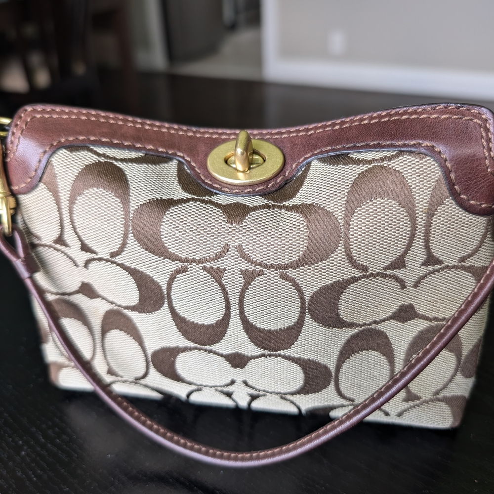 COPY - Coach Brown and Tan Signature Shoulder Bag - Picture 3 of 7